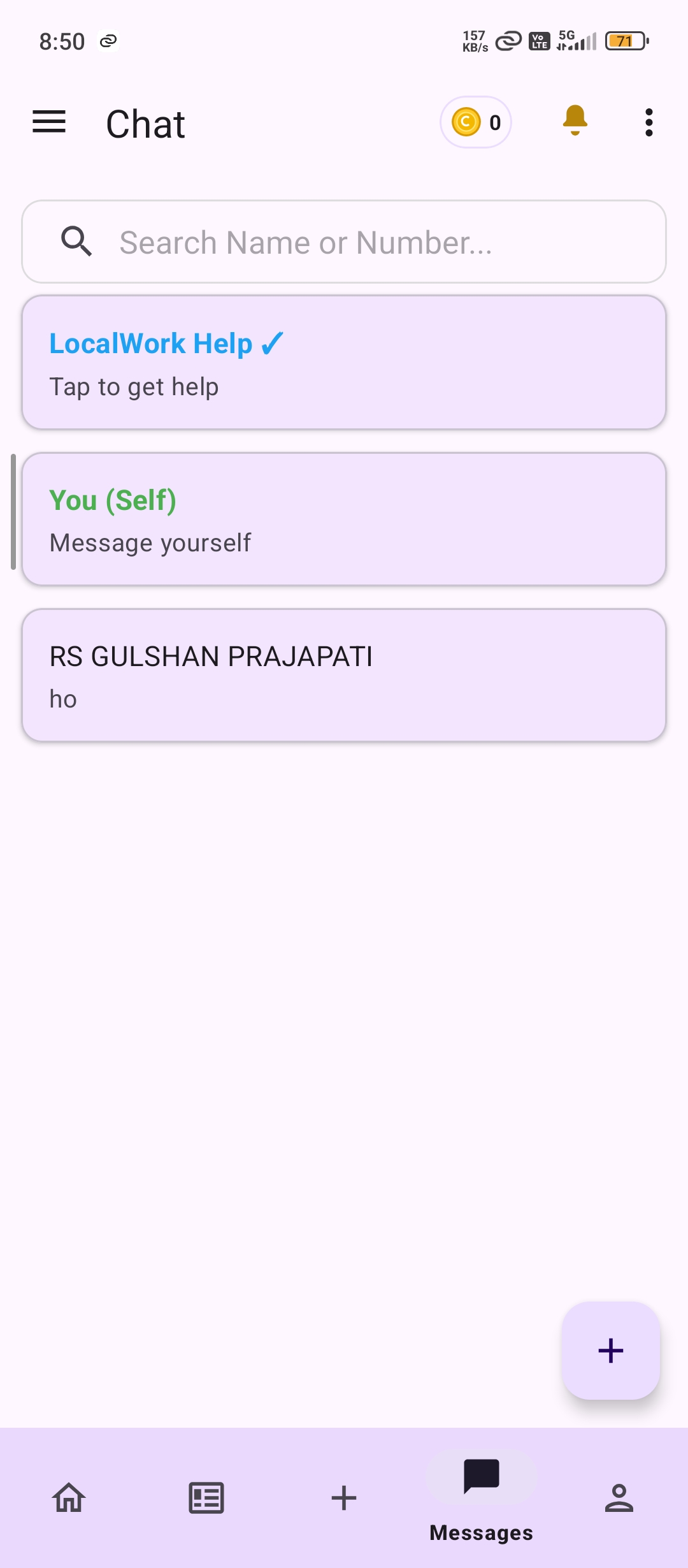LocalWork Chat Screen