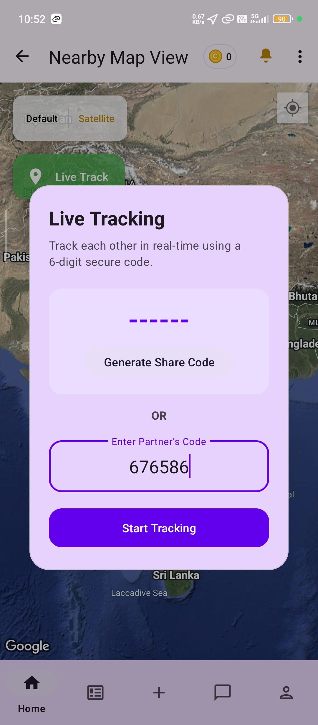 LocalWork Enter Tracking Code