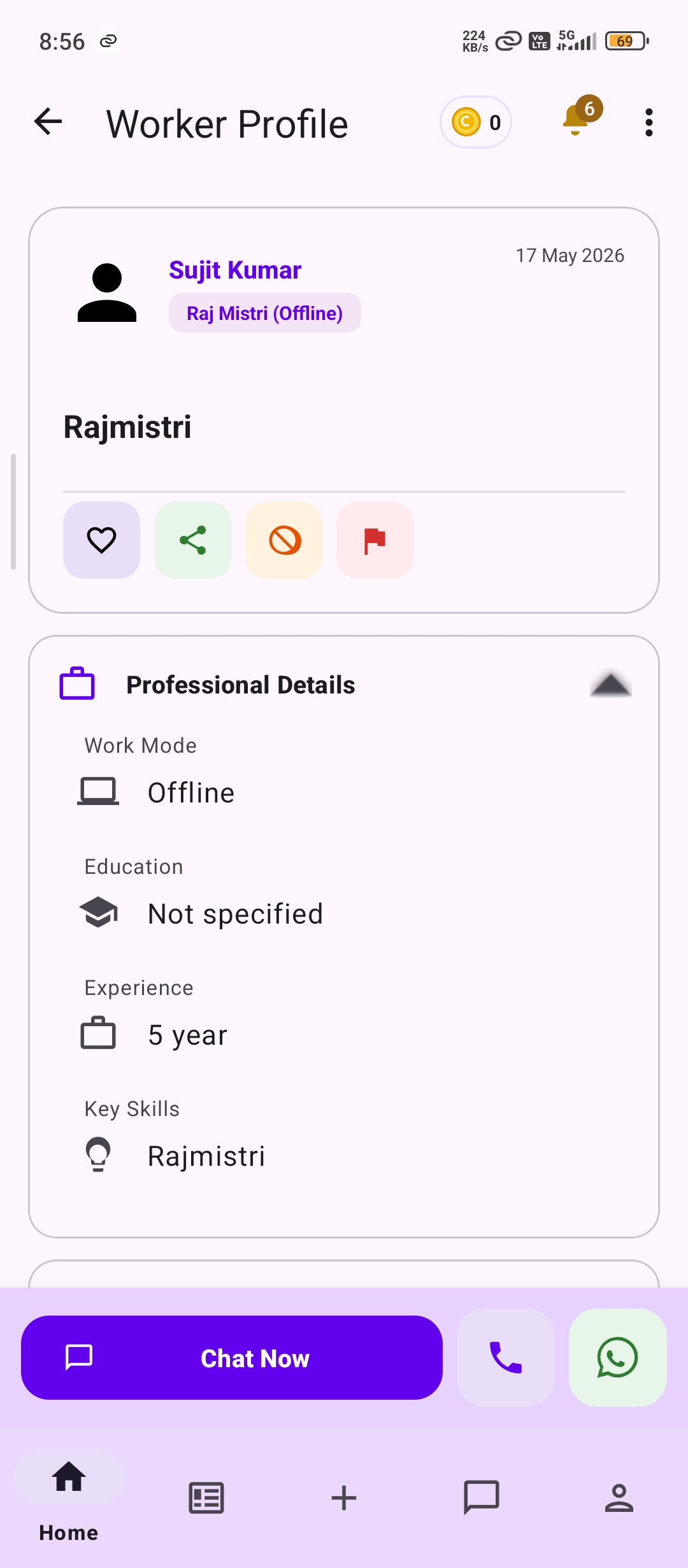 LocalWork Worker Profile Details